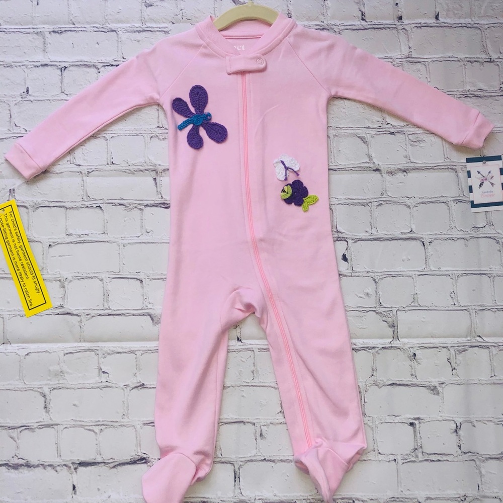 Girls size 9-12 month customized zipper footie